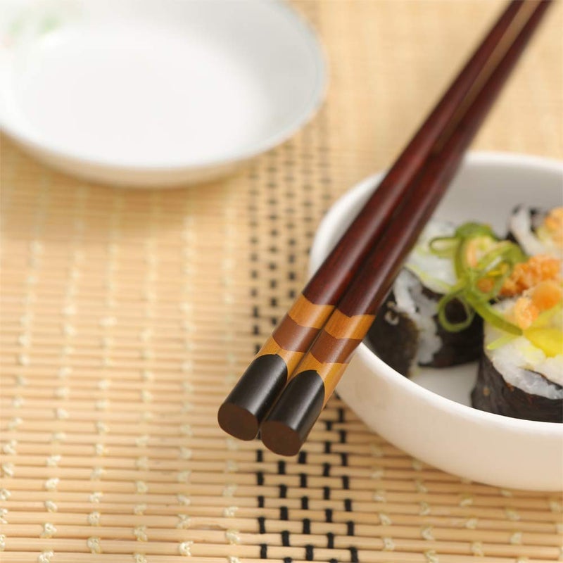 HuaLan Japanese Natural Wood Chopstick Set Reusable Classic Style Chopsticks Non-slip Design Chop Sticks 5 Pairs Gift Set - Image 2